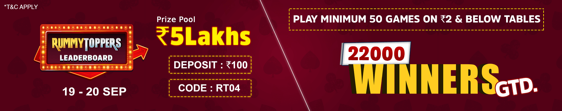 Rummy Race Leaderboard Contest