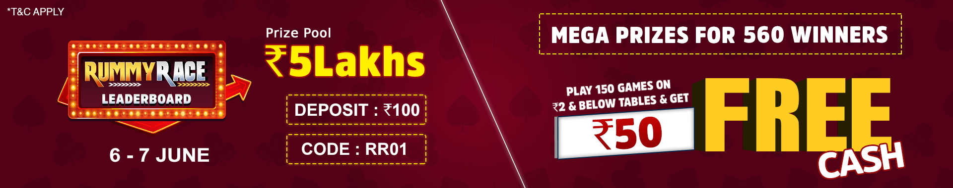 Rummy Race Leaderboard Contest