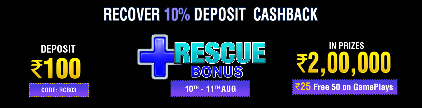 Rescue Bonus Deposit Cashback Contest