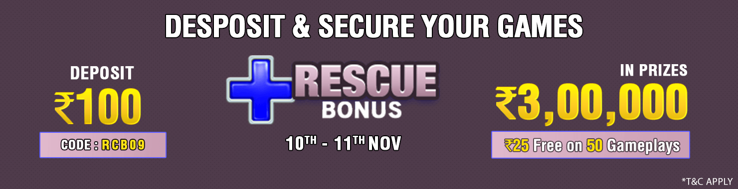 Rescue Bonus Deposit Cashback Contest