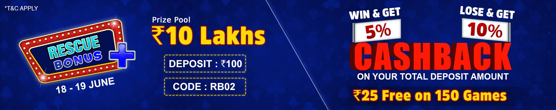 Rescue Bonus Deposit Cashback Contest