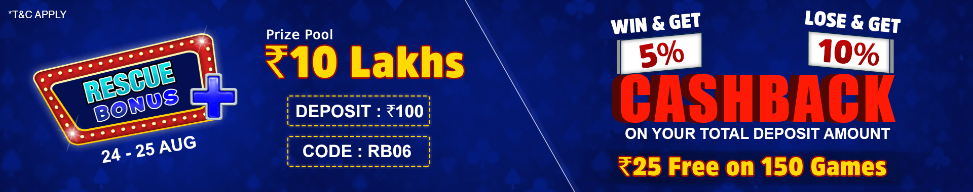 Rescue Bonus Deposit Cashback Contest