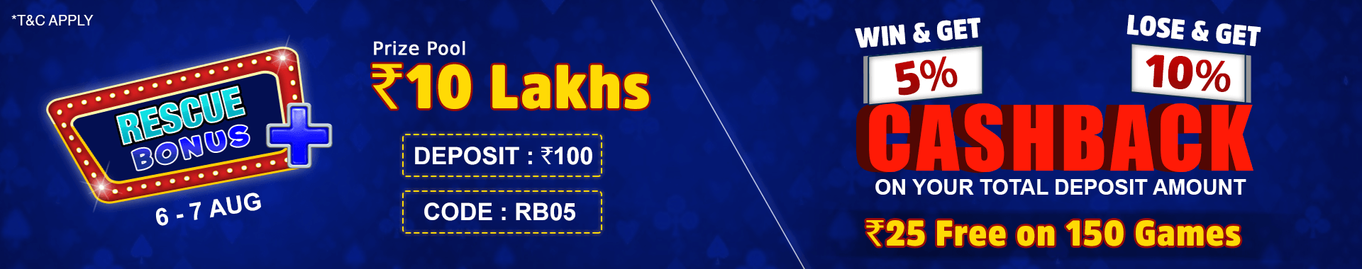 Rescue Bonus Deposit Cashback Contest