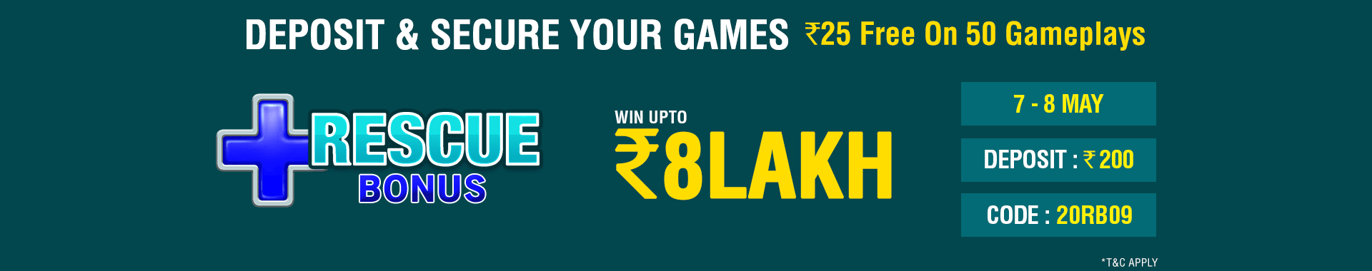 Rescue Bonus Deposit Cashback Contest