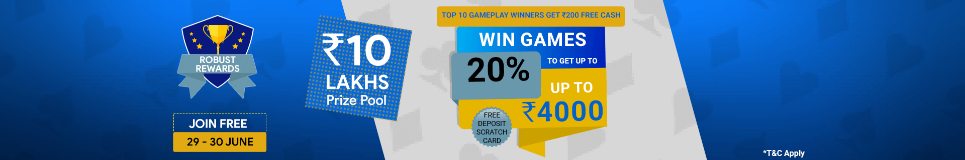 Robust Rewards Deposit And GamePlay Cashback Contest