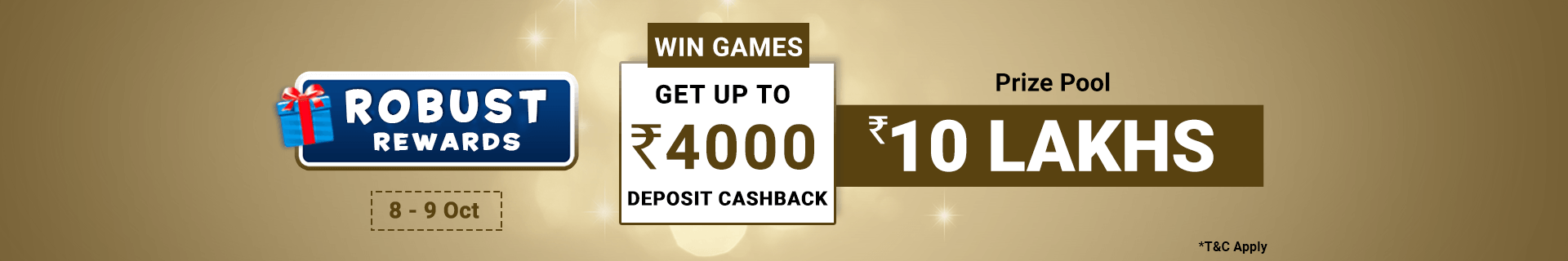 Robust Rewards Deposit And GamePlay Cashback Contest