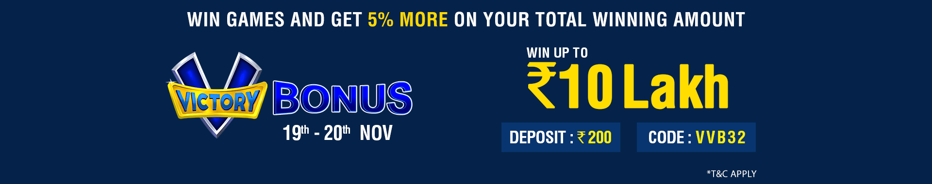 Victory Bonus Winner Cash Back Contest